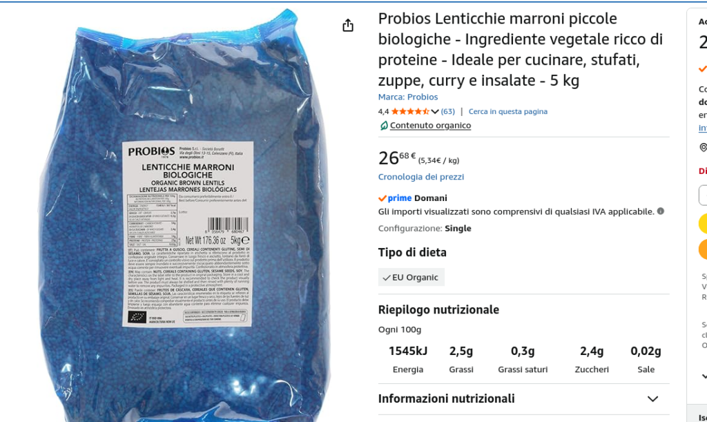 Ma il vegan bio è davvero per ricchi? 4 Lenticchie biologiche 5kg