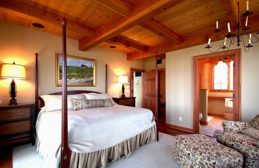 bedroom, bed, four-poster, interior, room, home, design, architecture, timber frame, wood, builder, brown home, brown room, brown frame, brown bed, brown bedroom, brown interior, bedroom, bedroom, bedroom, bedroom, bedroom, room, room